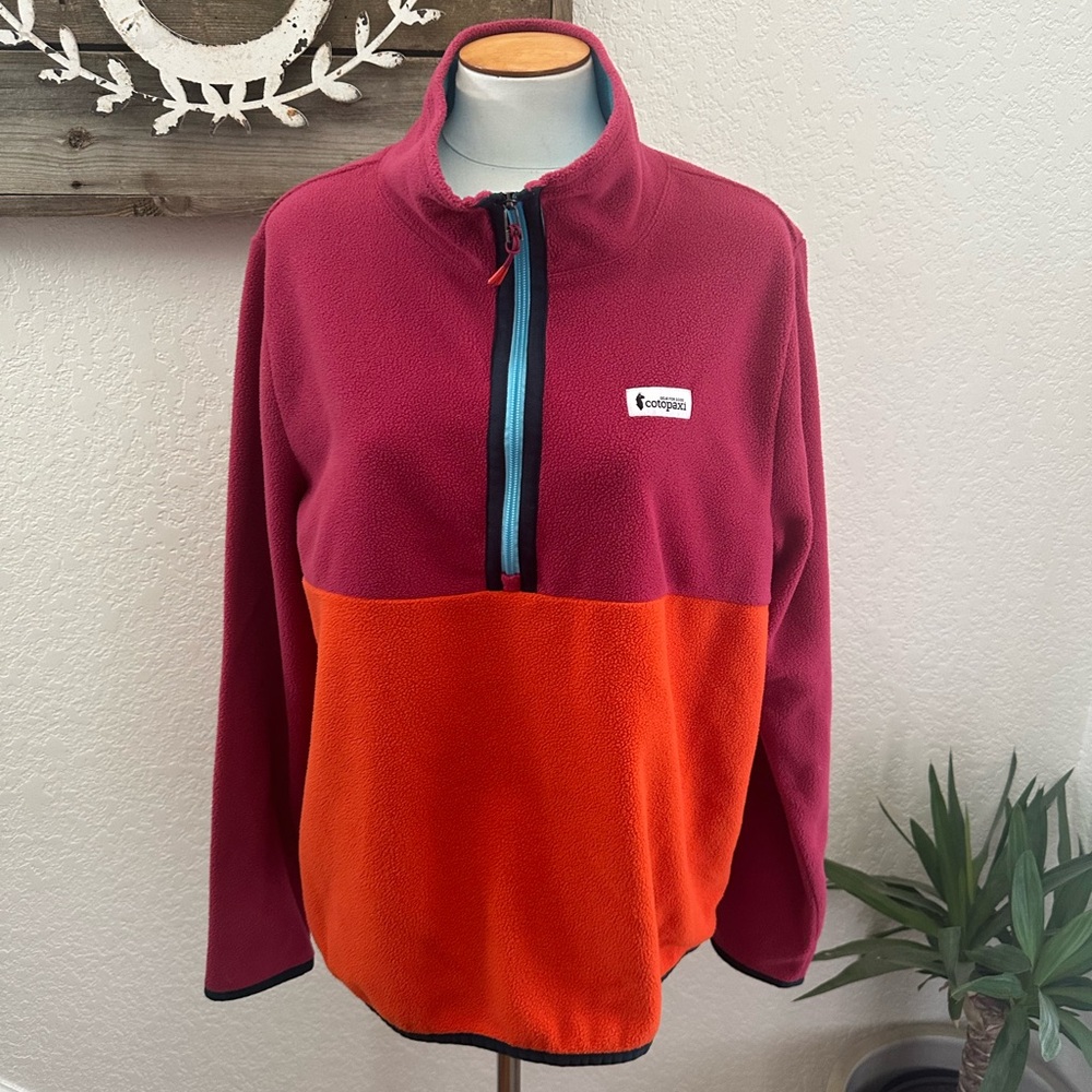 Cotopaxi Two-Tone Fleece Pullover Pink Orange quarter zip Ladies XL?